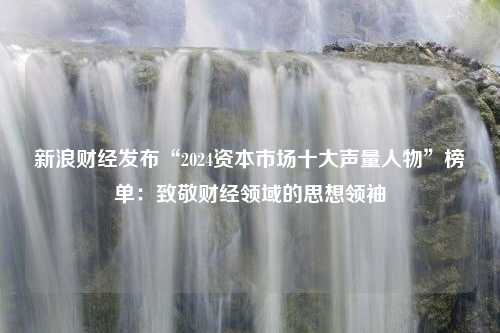 新浪财经发布“2024资本市场十大声量人物”榜单：致敬财经领域的思想领袖