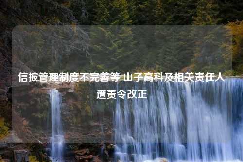 信披管理制度不完善等 山子高科及相关责任人遭责令改正