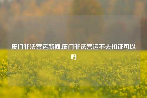 厦门非法营运新闻,厦门非法营运不去扣证可以吗