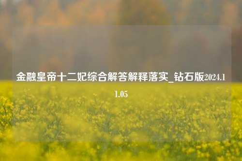 金融皇帝十二妃综合解答解释落实_钻石版2024.11.05