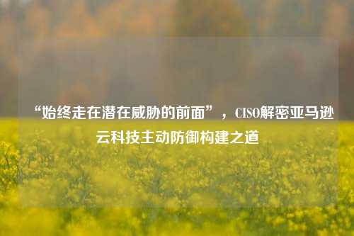 “始终走在潜在威胁的前面”，CISO解密亚马逊云科技主动防御构建之道