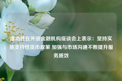 潘功胜在外资金融机构座谈会上表示：坚持实施支持性货币政策 加强与市场沟通不断提升服务质效