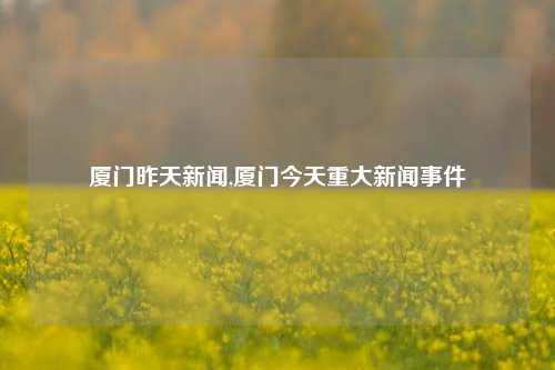 厦门昨天新闻,厦门今天重大新闻事件