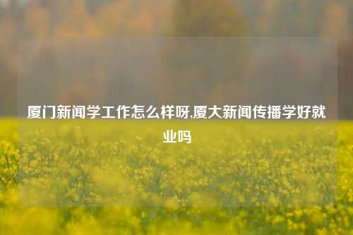 厦门新闻学工作怎么样呀,厦大新闻传播学好就业吗