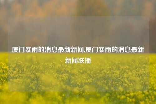 厦门暴雨的消息最新新闻,厦门暴雨的消息最新新闻联播