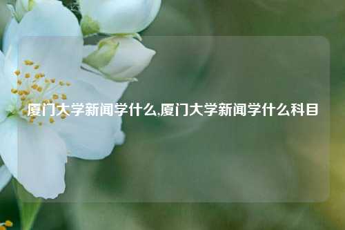 厦门大学新闻学什么,厦门大学新闻学什么科目