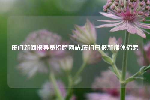 厦门新闻报导员招聘网站,厦门日报新媒体招聘