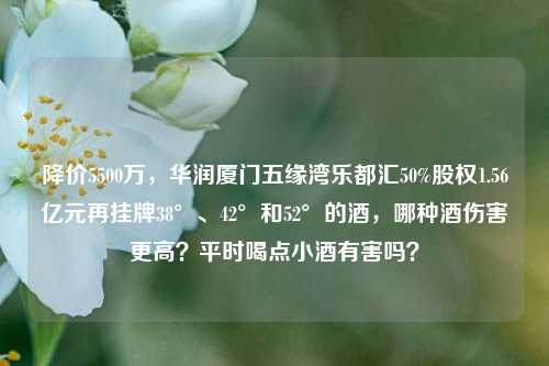 降价5500万，华润厦门五缘湾乐都汇50%股权1.56亿元再挂牌38°、42°和52°的酒，哪种酒伤害更高？平时喝点小酒有害吗？