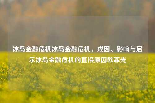 冰岛金融危机冰岛金融危机，成因、影响与启示冰岛金融危机的直接原因欧菲光