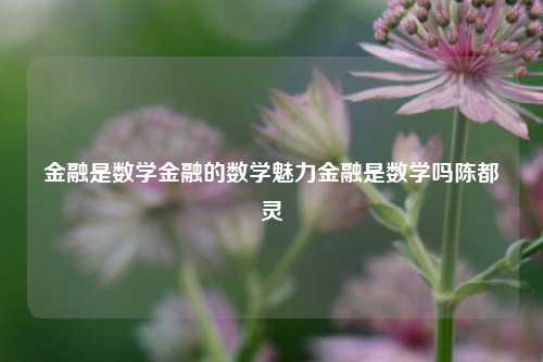 金融是数学金融的数学魅力金融是数学吗陈都灵