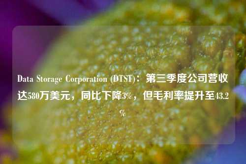 Data Storage Corporation (DTST)：第三季度公司营收达580万美元，同比下降3%，但毛利率提升至43.2%