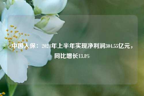 中国人保：2024年上半年实现净利润304.55亿元，同比增长13.8%