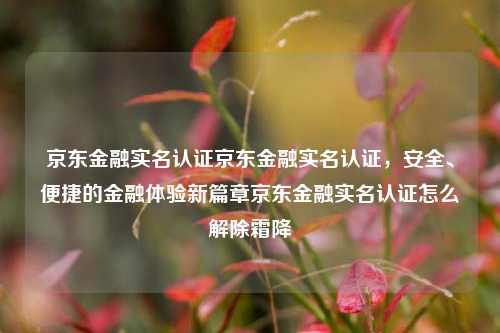 京东金融实名认证京东金融实名认证，安全、便捷的金融体验新篇章京东金融实名认证怎么解除霜降