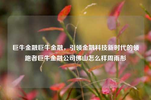 巨牛金融巨牛金融，引领金融科技新时代的领跑者巨牛金融公司佛山怎么样周雨彤