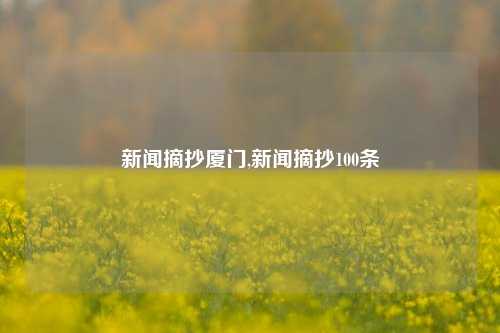 新闻摘抄厦门,新闻摘抄100条