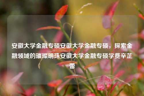 安徽大学金融专硕安徽大学金融专硕，探索金融领域的璀璨明珠安徽大学金融专硕学费辛芷蕾