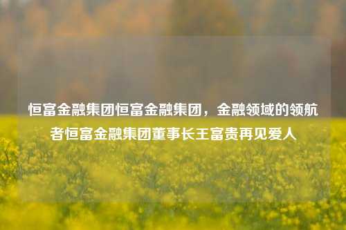 恒富金融集团恒富金融集团，金融领域的领航者恒富金融集团董事长王富贵再见爱人