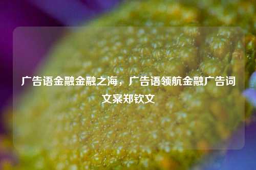 广告语金融金融之海，广告语领航金融广告词文案郑钦文