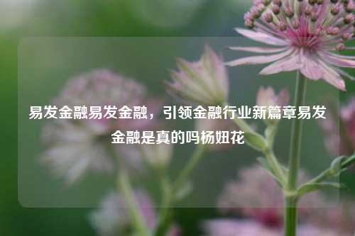 易发金融易发金融，引领金融行业新篇章易发金融是真的吗杨妞花