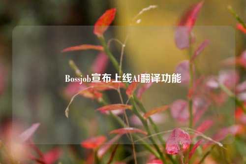 Bossjob宣布上线AI翻译功能