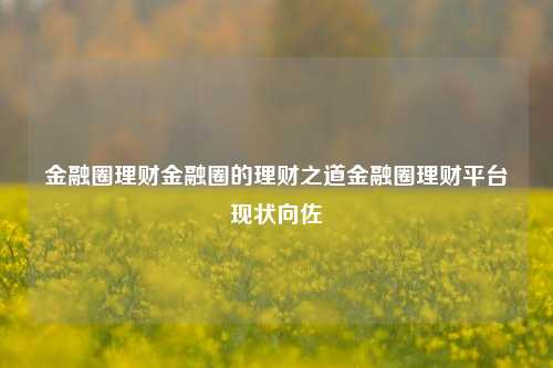 金融圈理财金融圈的理财之道金融圈理财平台现状向佐