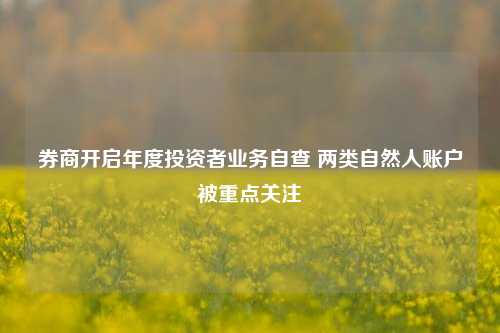 券商开启年度投资者业务自查 两类自然人账户被重点关注