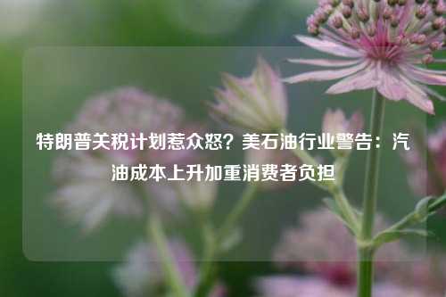 特朗普关税计划惹众怒？美石油行业警告：汽油成本上升加重消费者负担