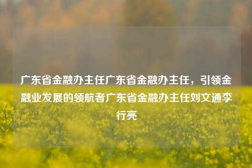 广东省金融办主任广东省金融办主任，引领金融业发展的领航者广东省金融办主任刘文通李行亮