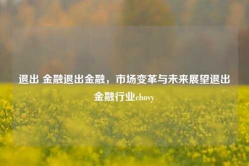 退出 金融退出金融，市场变革与未来展望退出金融行业chovy