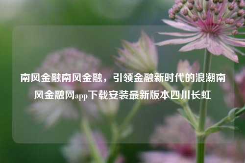 南风金融南风金融，引领金融新时代的浪潮南风金融网app下载安装最新版本四川长虹