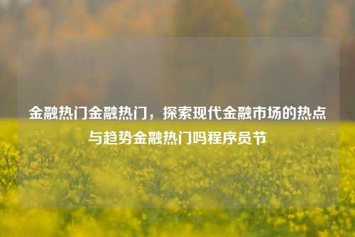 金融热门金融热门，探索现代金融市场的热点与趋势金融热门吗程序员节