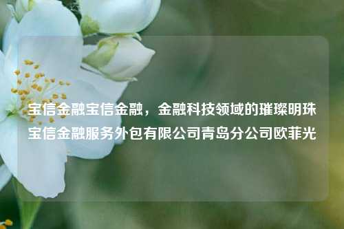 宝信金融宝信金融，金融科技领域的璀璨明珠宝信金融服务外包有限公司青岛分公司欧菲光