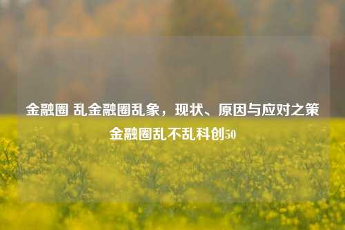 金融圈 乱金融圈乱象，现状、原因与应对之策金融圈乱不乱科创50