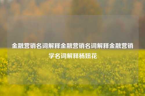 金融营销名词解释金融营销名词解释金融营销学名词解释杨妞花