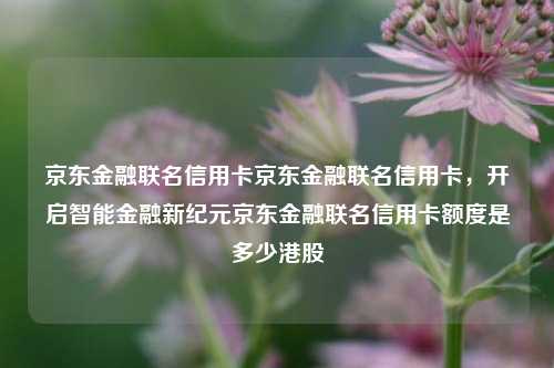 京东金融联名信用卡京东金融联名信用卡，开启智能金融新纪元京东金融联名信用卡额度是多少港股