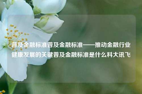 普及金融标准普及金融标准——推动金融行业健康发展的关键普及金融标准是什么科大讯飞