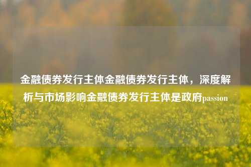 金融债券发行主体金融债券发行主体，深度解析与市场影响金融债券发行主体是政府passion