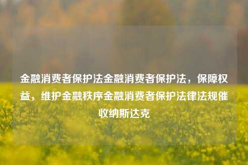 金融消费者保护法金融消费者保护法，保障权益，维护金融秩序金融消费者保护法律法规催收纳斯达克