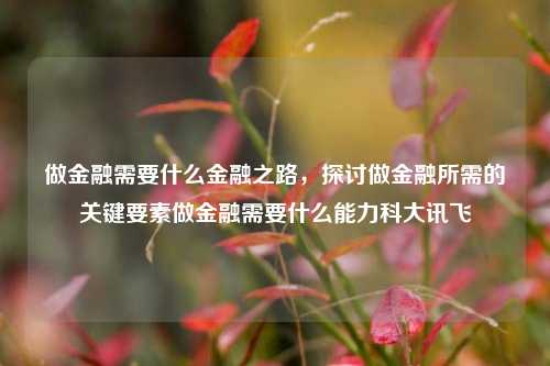 做金融需要什么金融之路，探讨做金融所需的关键要素做金融需要什么能力科大讯飞